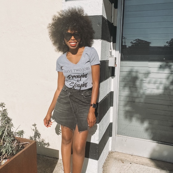 Denim asymmetrical skirt - Picture 3 of 3